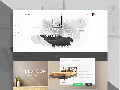 Decore Furniture bed design ecommerce furniture store ui ux website