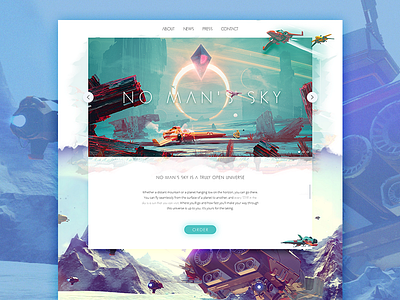 No man's sky website art colours concept no mans sky redesign space ui ux vibrant video games webdesign website