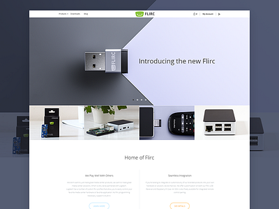 Flirc.tv ecommerce electronics flirc layout media center minimal product website
