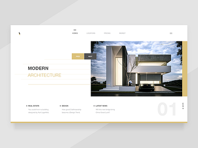 Modern Architectures architecture design homepage landing real estate ui ux website