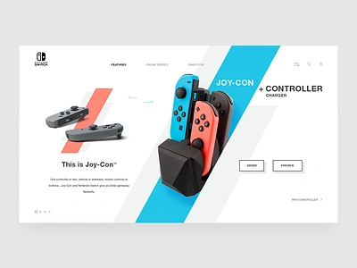 Nintendo Switch - Joy-Con controller games gaming joy con landing page nintendo nintendo switch switch website