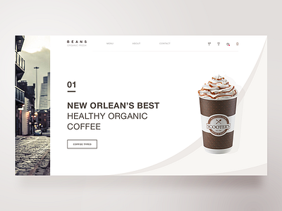 BEANS — Fresh Organic Coffee coffee concept designer layout new orleans organic typography web design webdesign
