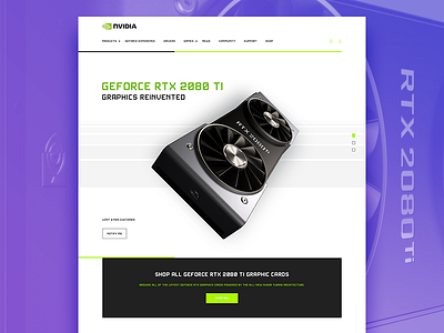 Geforce RTX 2080 white design - V2 clean design ecommerce geforce logo nvidia theme typography web website