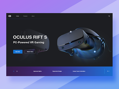 Oculus Rift S - concept design hero landing page oculus oculus rift ui ux ux virtual reality vr web webdesign widget