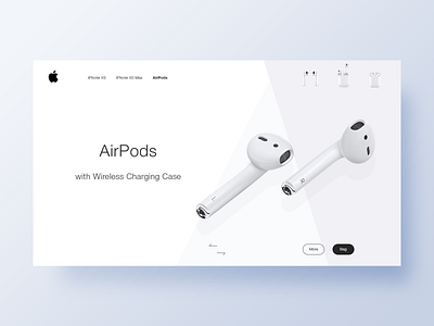 Apple AirPods widget 2019 airpods apple clean design product design webdesign widget
