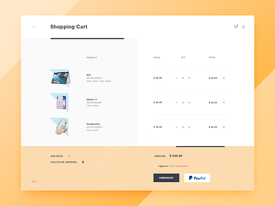 Shopping Cart Page checkout clean design ecommerce flat product shop shopping theme ui ux web website widget