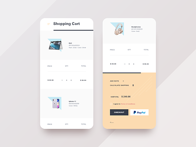 Shopping Cart Mobile clean design ecommerce minimal mobile product responsive shop shopping store ui ux web website