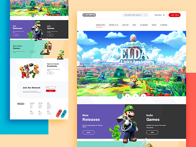 Nintendo Website Concept gaming layouts nintendo product design redesign switch template ui design uiux web webdesign website website concept website design