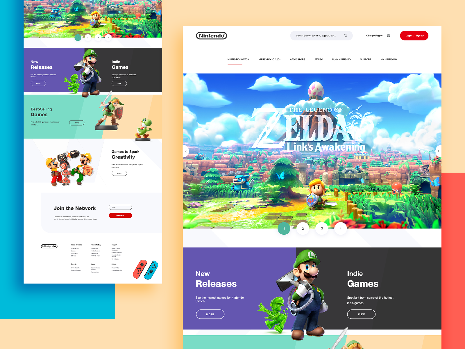 verlangen bak verfrommeld Nintendo Website Concept by Malte Westedt on Dribbble