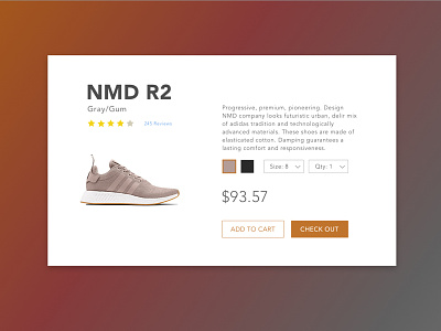 Daily UI #2 - Product Information Page 100 days of ui challenge checkout daily ui product shoe sports ui
