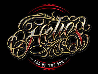 Helios branding calligraphy lettering logo logotattooartist