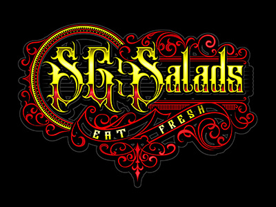 SG Salads eat fresh branding calligraphy customlettering lettering letters logo logotattooartist