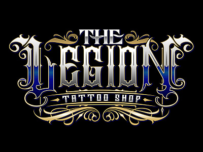 The Legion Tattoo Shop branding calligraphy customlettering lettering letters logo logotattooartist
