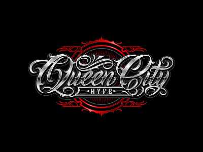Queen City hype branding custom lettering lettering logo brand logo design logo maker typography