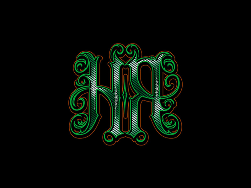 premium monogram logo hr by muntab_art dribbble dribbble monogram logo maker