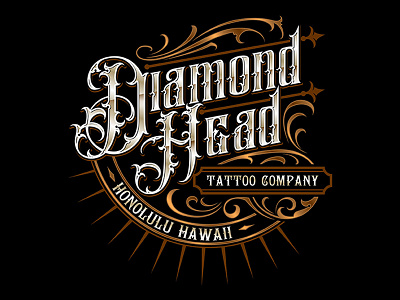 Diamond Head Tattoo company branding caligraphy custom lettering custom logo lettering letters logo logo design tattoo artist typography