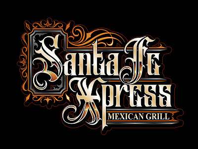Santa Fe Xpress Mexican Grill branding calligraphy custom lettering custom logo graphic design lettering letters logo logo design tattoo artist tattoo design