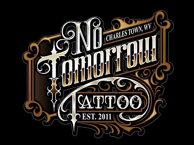 No tommorow Tattoo branding calligraphy custom lettering custom logo graphic design lettering letters logo logo design tattoo artist tattoo design