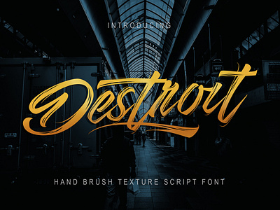 Destroit | hand brush fonts calligraphy custom lettering custom logo fonts hand brush fonts lettering lettering fonts letters logo fonts script fonts script logo sell fonts texture logo