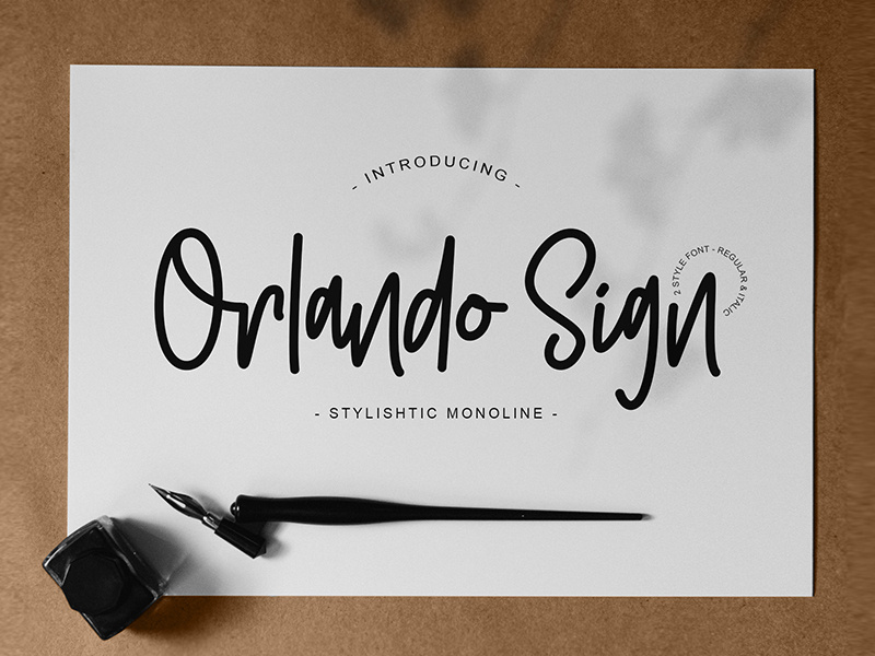 Orlando Sign | Stylishtic Monoline signature font modern letters logo branding lettering calligraphy monoline