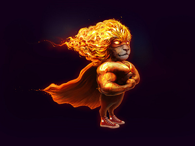 Fire lion 2d art fire game illustrations lion