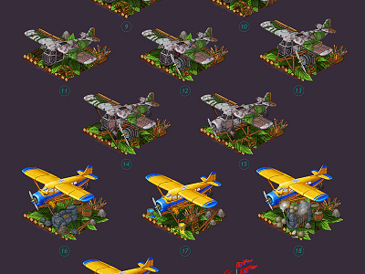 Aircraft 20 Levels 2d aircraft art game icons illustrations levels sculpture sketch statues