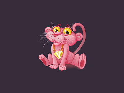 Baby Pink Panther 2d art baby game icons illustrations love panther pink sketch