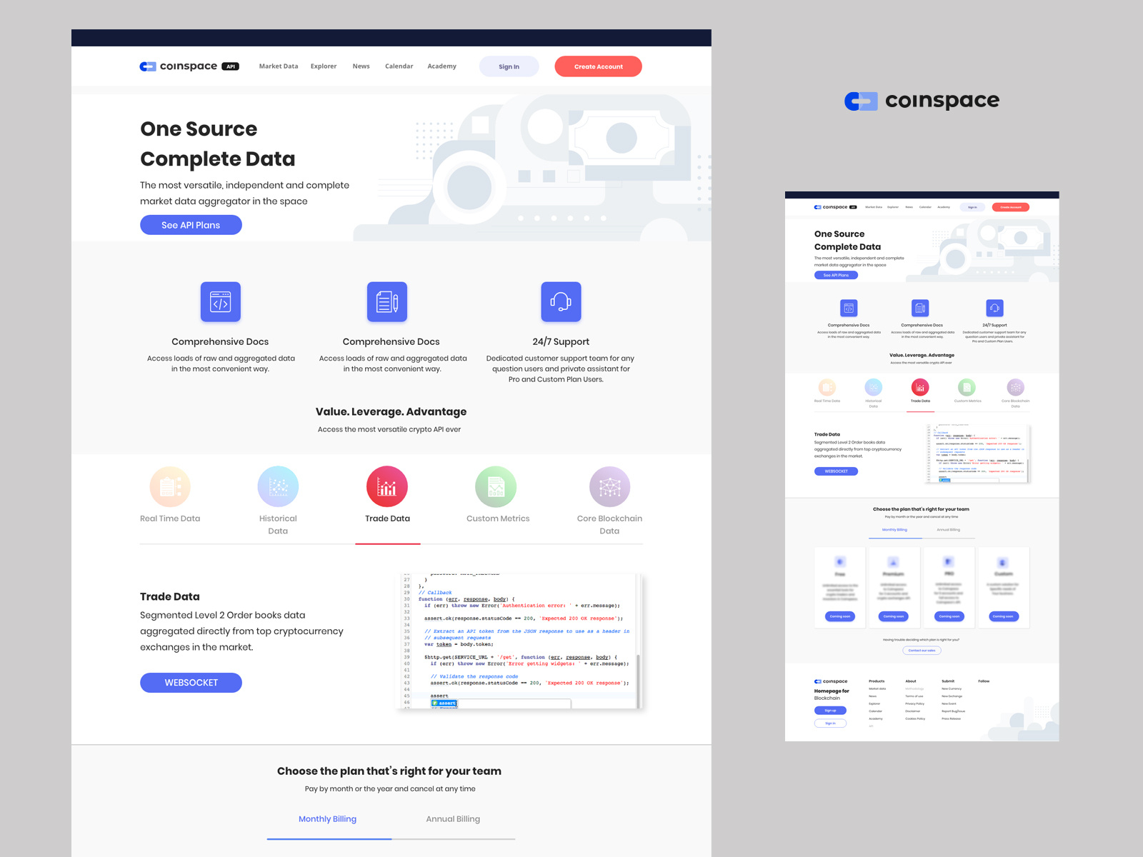 API Page by Brenda Palavicino on Dribbble