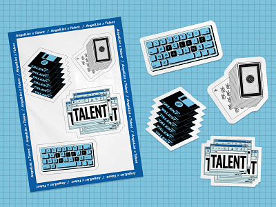 AngelList Talent sticker set angellist brand design branding design illustration retro sticker design sticker giant stickers technology