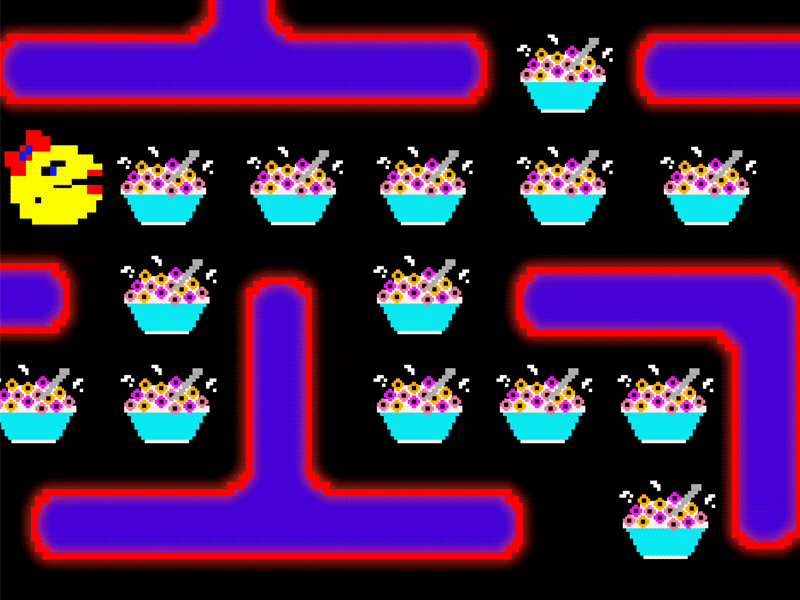 Ms Pacman: Cereal Snacker 80s arcade breakfast cereal gaming pacman