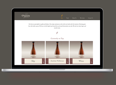 fruition beer list mock website design