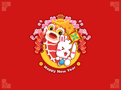 Happy New Year 2016 big face rabbit