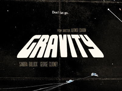 Gravity Retro futuristic style type alfonso alone bullock clooney cuaron george gravity sandra space
