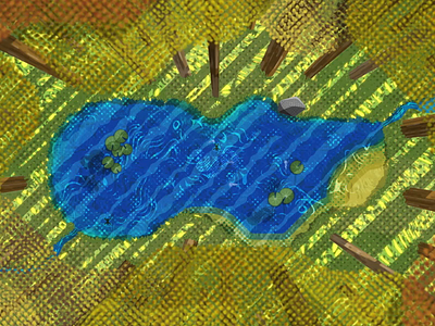 Lyft Forest Pond animation design forest illustration koi lilypad mograph pond shadows trees water