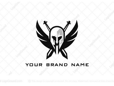 Victorious Spartan Helmet Logo brand branding design identity logo logo for sale logoground logos spartan spartan helmet logo spartan logo warrior logo