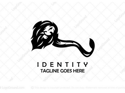 Wind Mane Lion Logo animal brand design identity lion lion logo lion logo for sale lion mane logo logoground logos