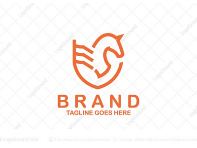 Pegasus Logo brand branding horse identity logo logos pegasus pegasus logo pegasus logo for sale security shield stallion