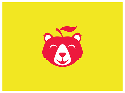 Bear Fruit Stand Logo/Visual Identity apple bear brand identity brand mark branding fruit logo logo mark red restaurant restaurant logo visual identity yellow