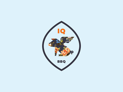 IQ BBQ barbecue bbq oink pig restaurant restaurant logo