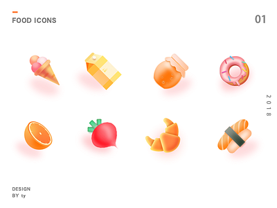 Food Icons bread food ice cream icons orange summer radish