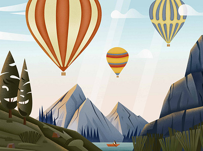 Hot air balloon illustration travel