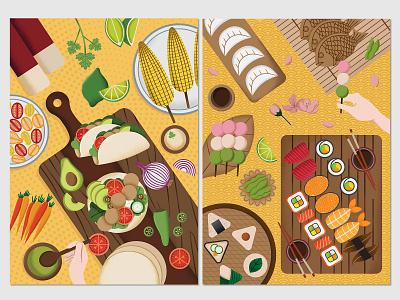 Cuisines food foodie illustration