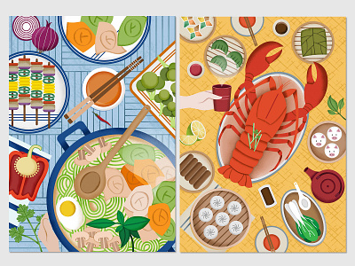 Cuisines food foodie illustration