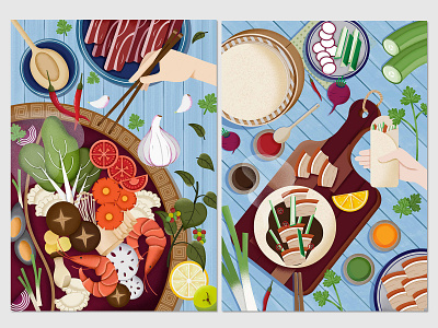 Cuisines food foodie illustration