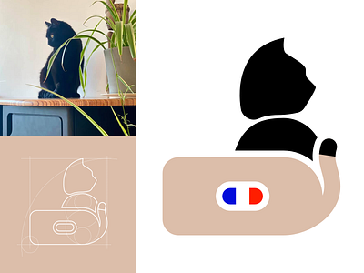 Un chat dans le tiroir — A cat in the drawer branding logo