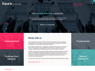 Website Baruch NY College branding college homepage design ny university website