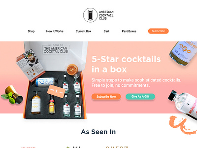 Cocktail Website Design cocktail gifts responsive web design subscription subscription website wine subscription