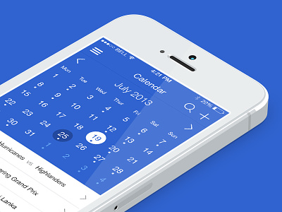 Calendar calendar clean event listing fixtures flat design ios7 nudds sport app ui design