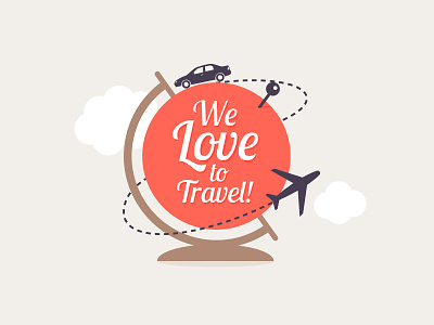We Love To Travel car clean clouds globe love travel nudds travel