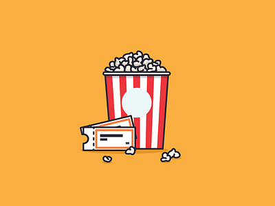 Popcorn cinema illustration movies nudds outline popcorn tickets